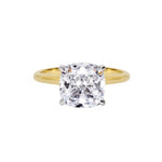 Cushion Cut Solitaire Style Cubic Zirconia in 925 Sterling Silver Ring 1