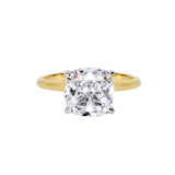 Cushion Cut Solitaire Style Cubic Zirconia in 925 Sterling Silver Ring 1