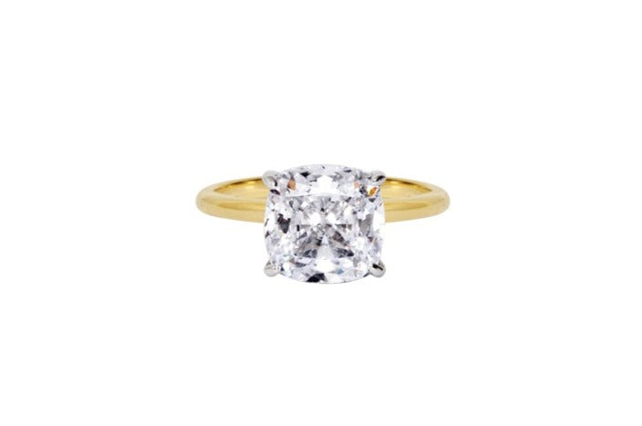 Cushion Cut Solitaire Style Cubic Zirconia in 925 Sterling Silver Ring 1