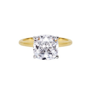 Cushion Cut Solitaire Style Cubic Zirconia in 925 Sterling Silver Ring