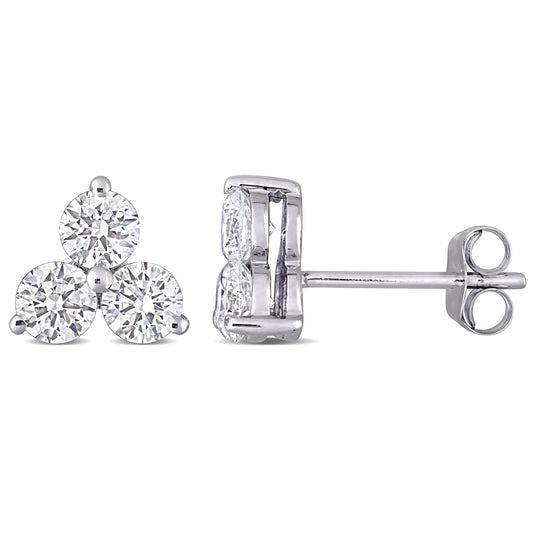 Round Cut Cubic Zirconia in 925 Sterling Silver Earrings 1