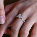 Stunning 4.0 CT Pear Moissanite Engagement Ring with Pave Design 10