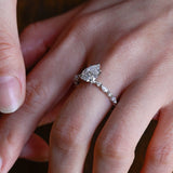 Stunning 4.0 CT Pear Moissanite Engagement Ring with Pave Design 10