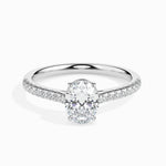 1 CT Oval Cut Pave CVD F/VS Diamond Engagement Ring 1