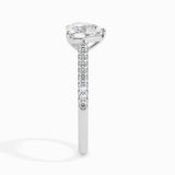 1 CT Heart Cut Pave CVD F/VS Diamond Engagement Ring 2
