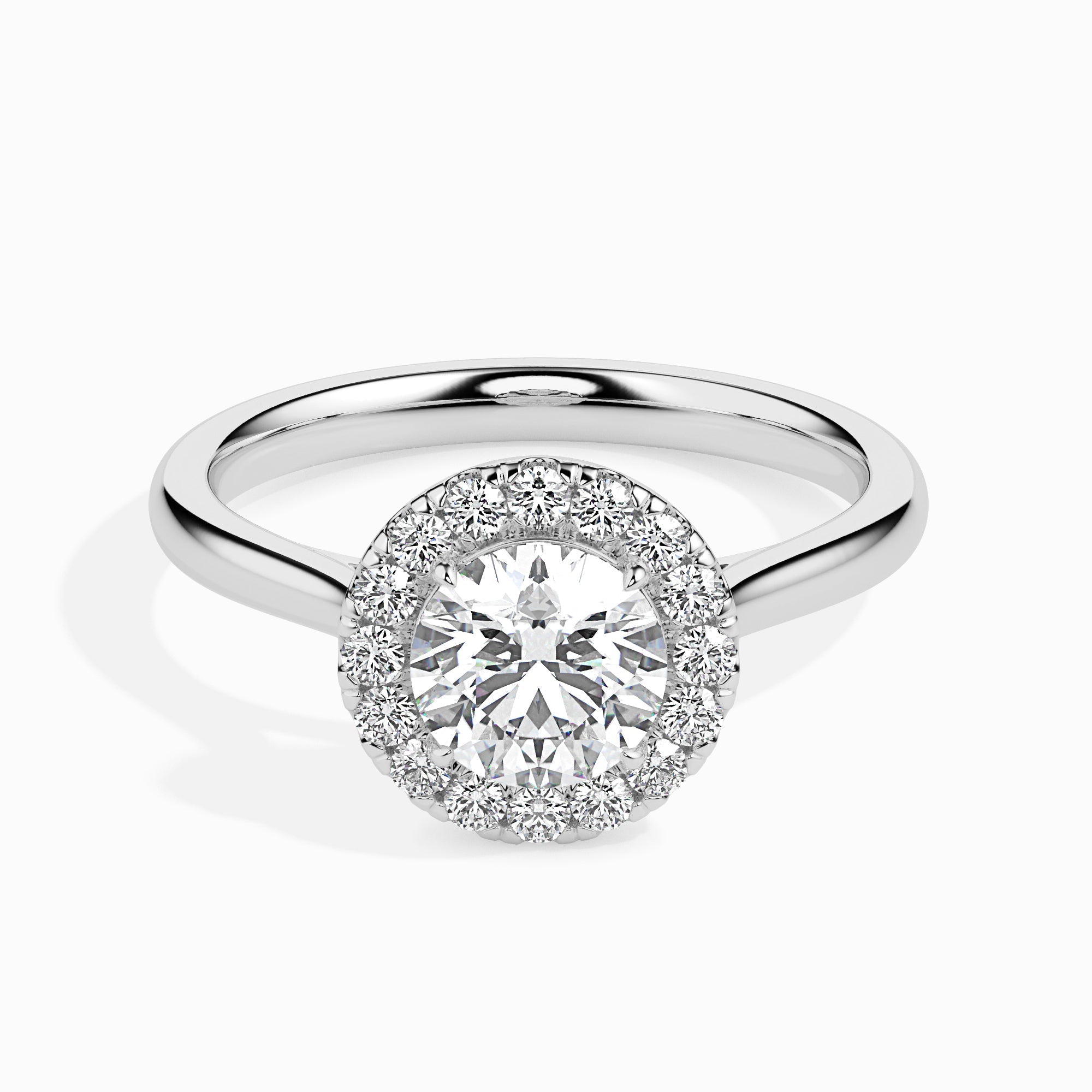 Round Halo Lab Grown Diamond Engagement Ring