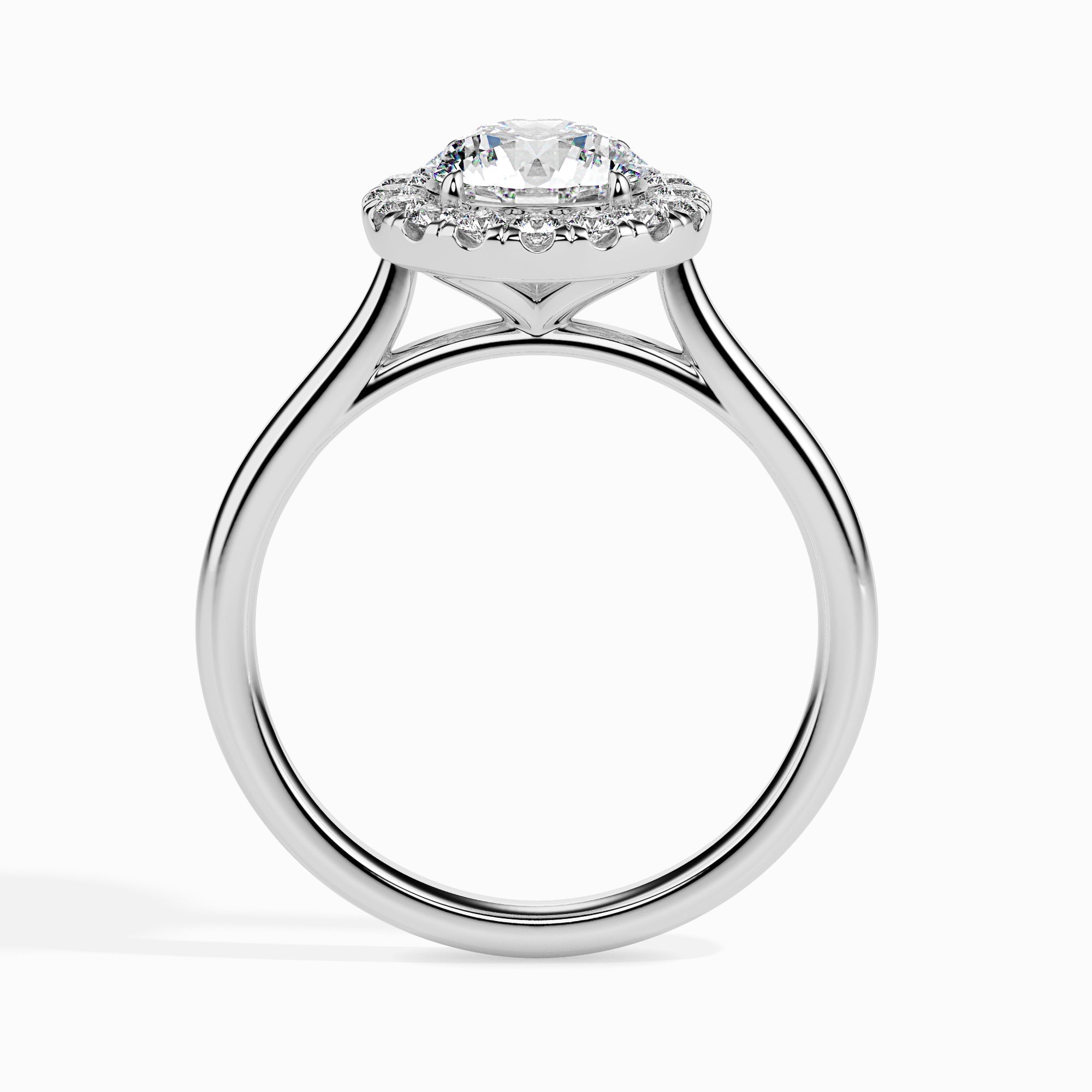 Round Halo Lab Grown Diamond Engagement Ring