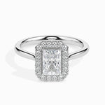 1 CT Radiant Halo CVD F/VS Diamond Engagement Ring 1