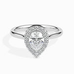 1 CT Pear Halo CVD F/VS Diamond Engagement Ring 1