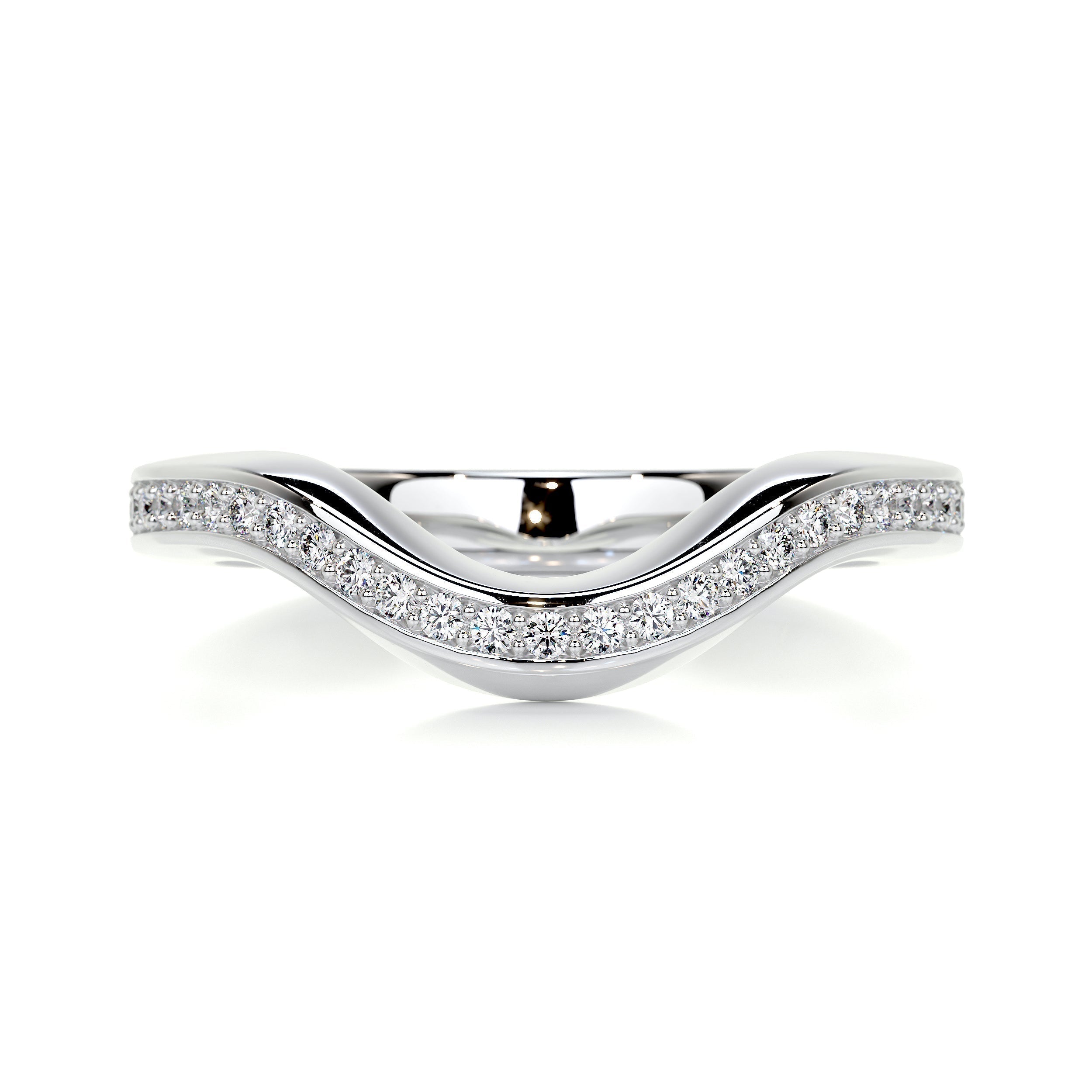 0.3 CT Round Curved CVD EF/VVS Diamond Wedding Band 1