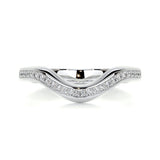 0.3 CT Round Curved CVD EF/VVS Diamond Wedding Band 1