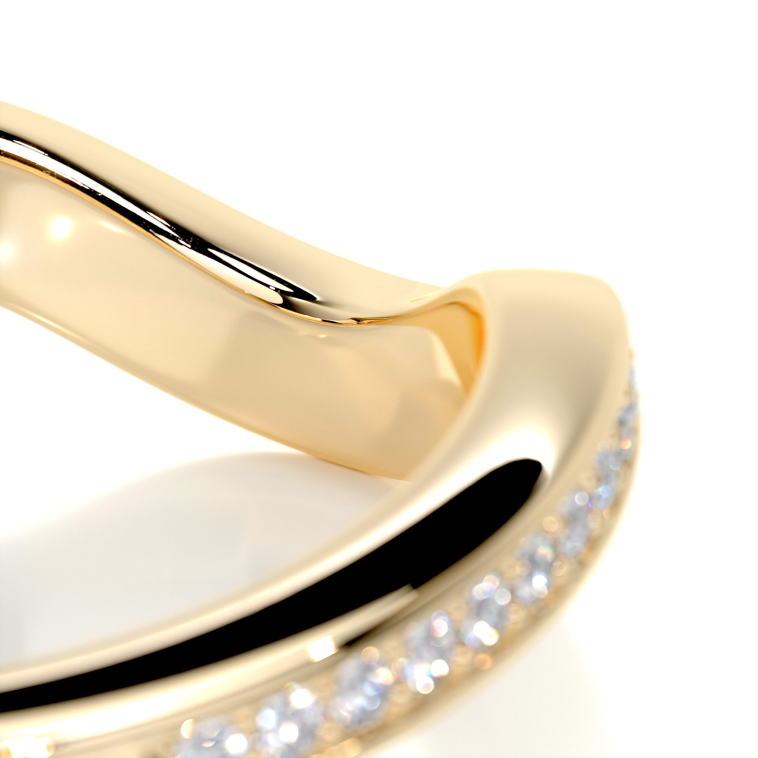 0.3 CT Round Curved CVD EF/VVS Diamond Wedding Band 7