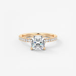 Cushion Pave Lab Grown Diamond Engagement Ring