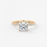 Cushion Pave Lab Grown Diamond Engagement Ring