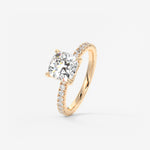 Cushion Pave Lab Grown Diamond Engagement Ring
