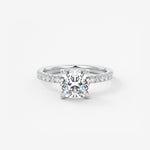 Cushion Pave Lab Grown Diamond Engagement Ring