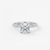 Cushion Pave Lab Grown Diamond Engagement Ring