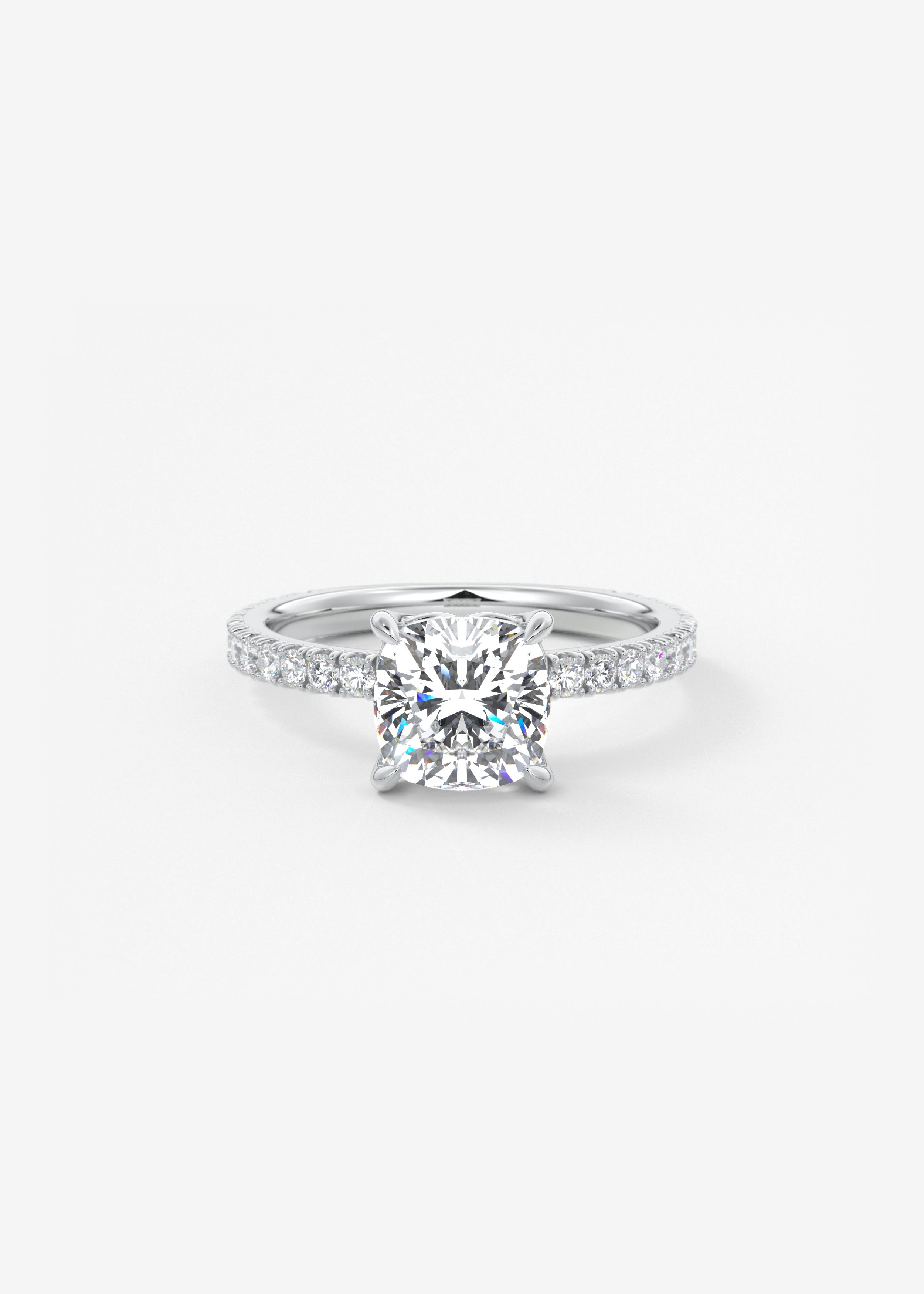 Cushion Pave Lab Grown Diamond Engagement Ring