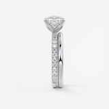Cushion Pave Lab Grown Diamond Engagement Ring