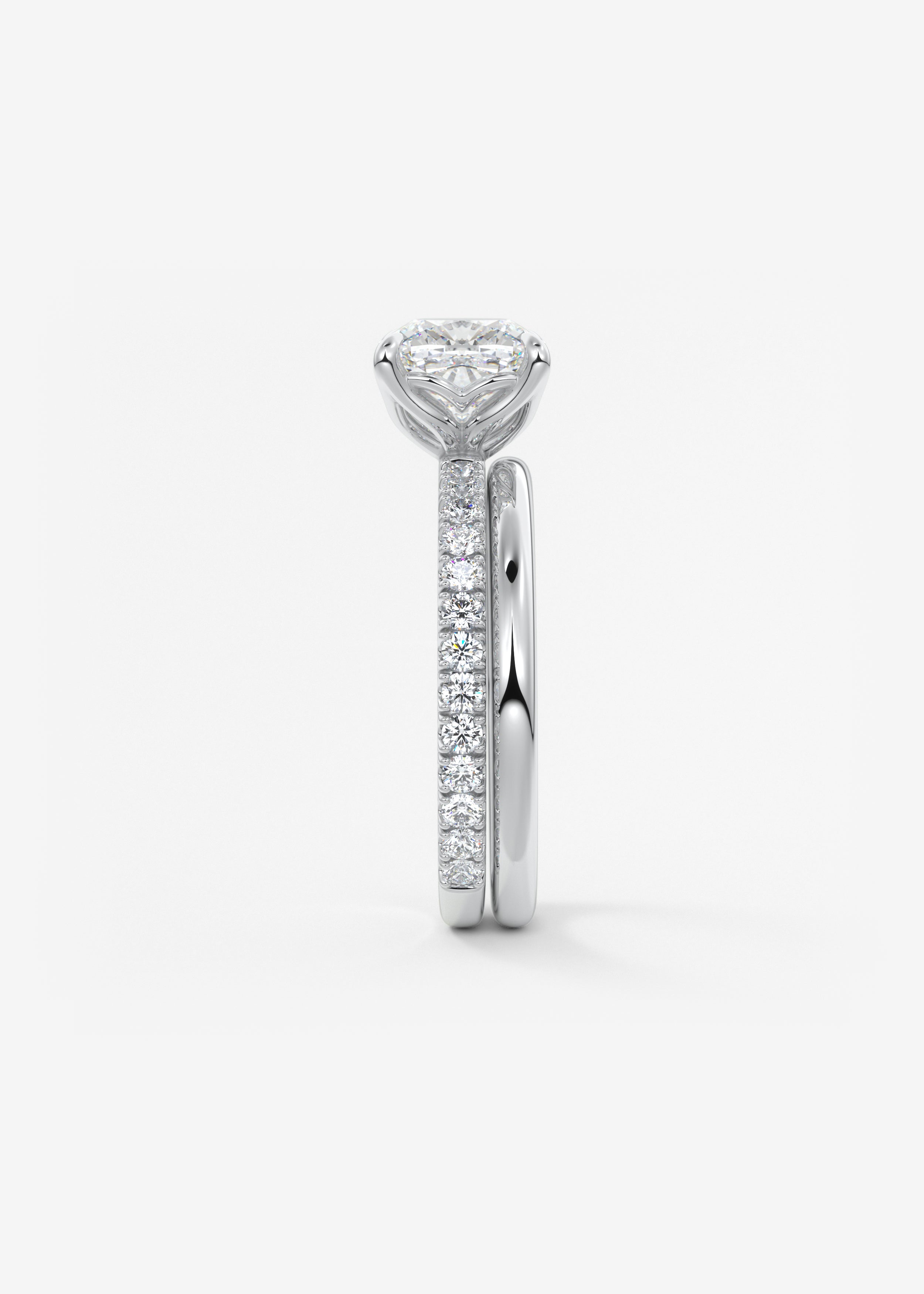 Cushion Pave Lab Grown Diamond Engagement Ring