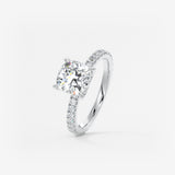 Cushion Pave Lab Grown Diamond Engagement Ring