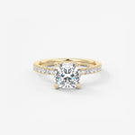 Cushion Pave Lab Grown Diamond Engagement Ring