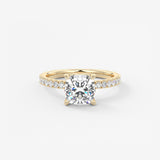 Cushion Pave Lab Grown Diamond Engagement Ring