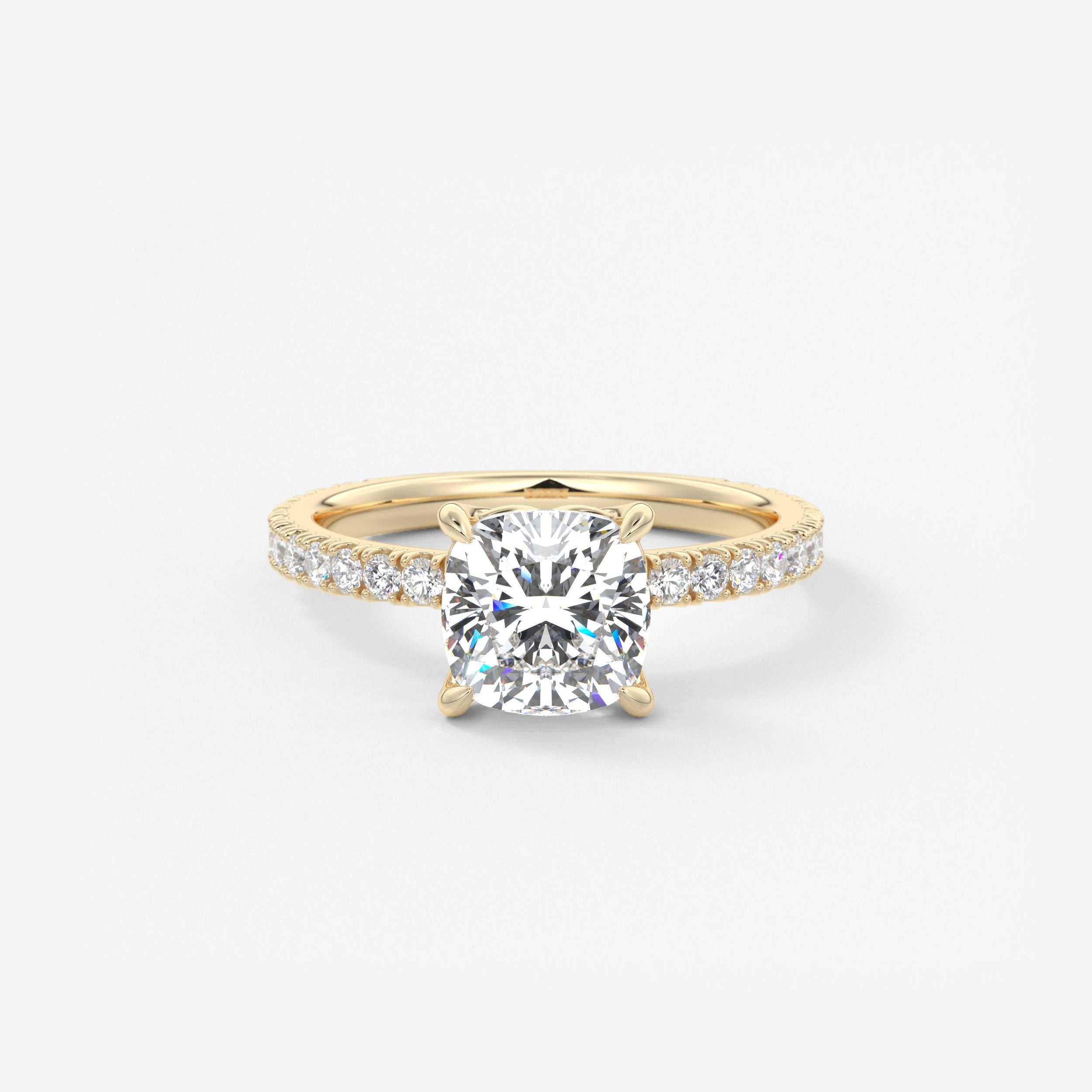 Cushion Pave Lab Grown Diamond Engagement Ring
