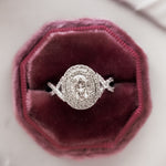 Stunning 1.0 CT Oval  Moissanite Engagement Ring with Double Halo Design 11