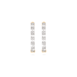 Stunning 1.0 TCW Baguette Cut Moissanite Huggies Earrings in Gold 2