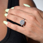 Stunning 3.46 CT Cushion Moissanite Engagement Ring with Halo & Pave Design 2