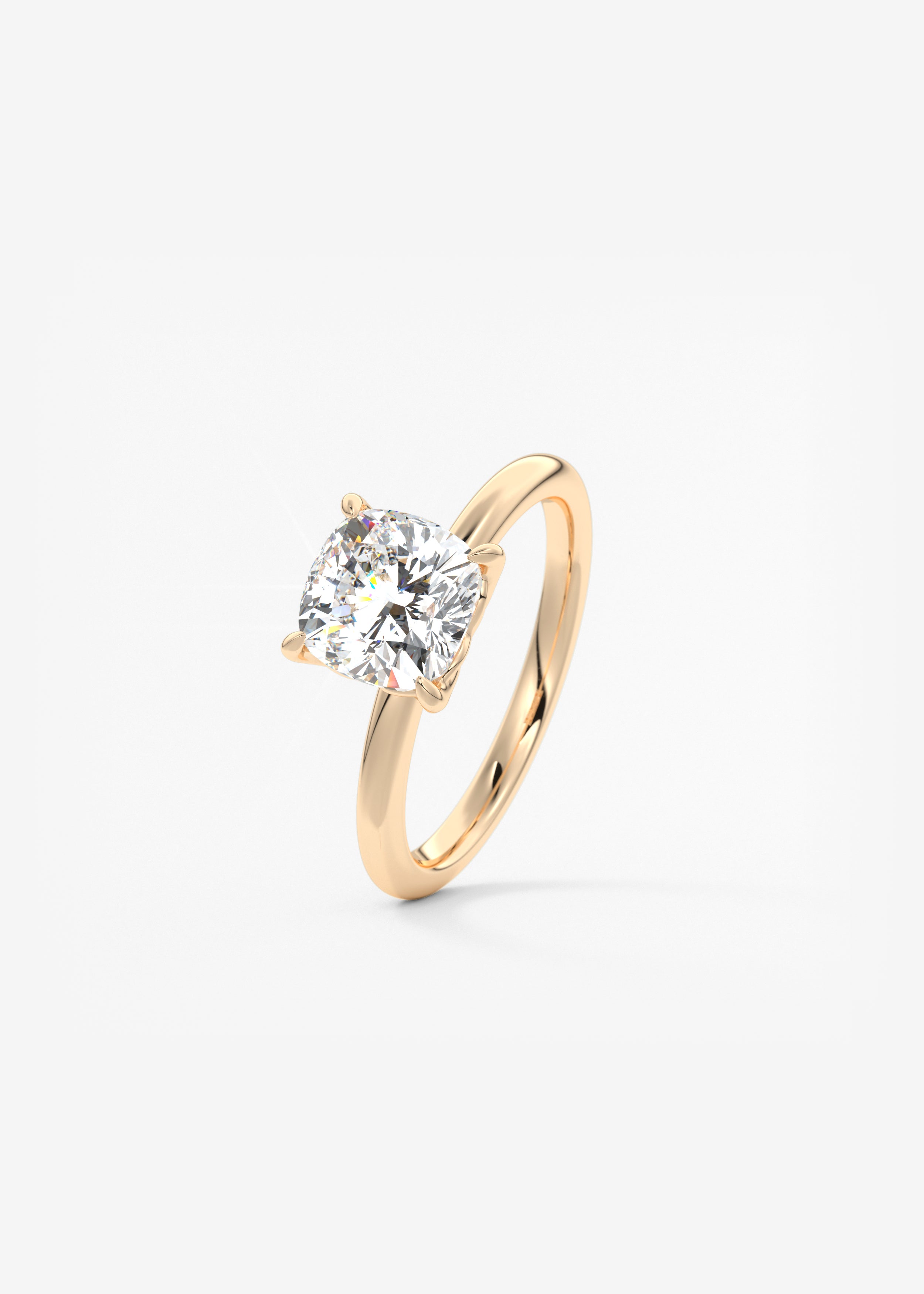 Cushion Solitaire Lab Grown Diamond Engagement Ring