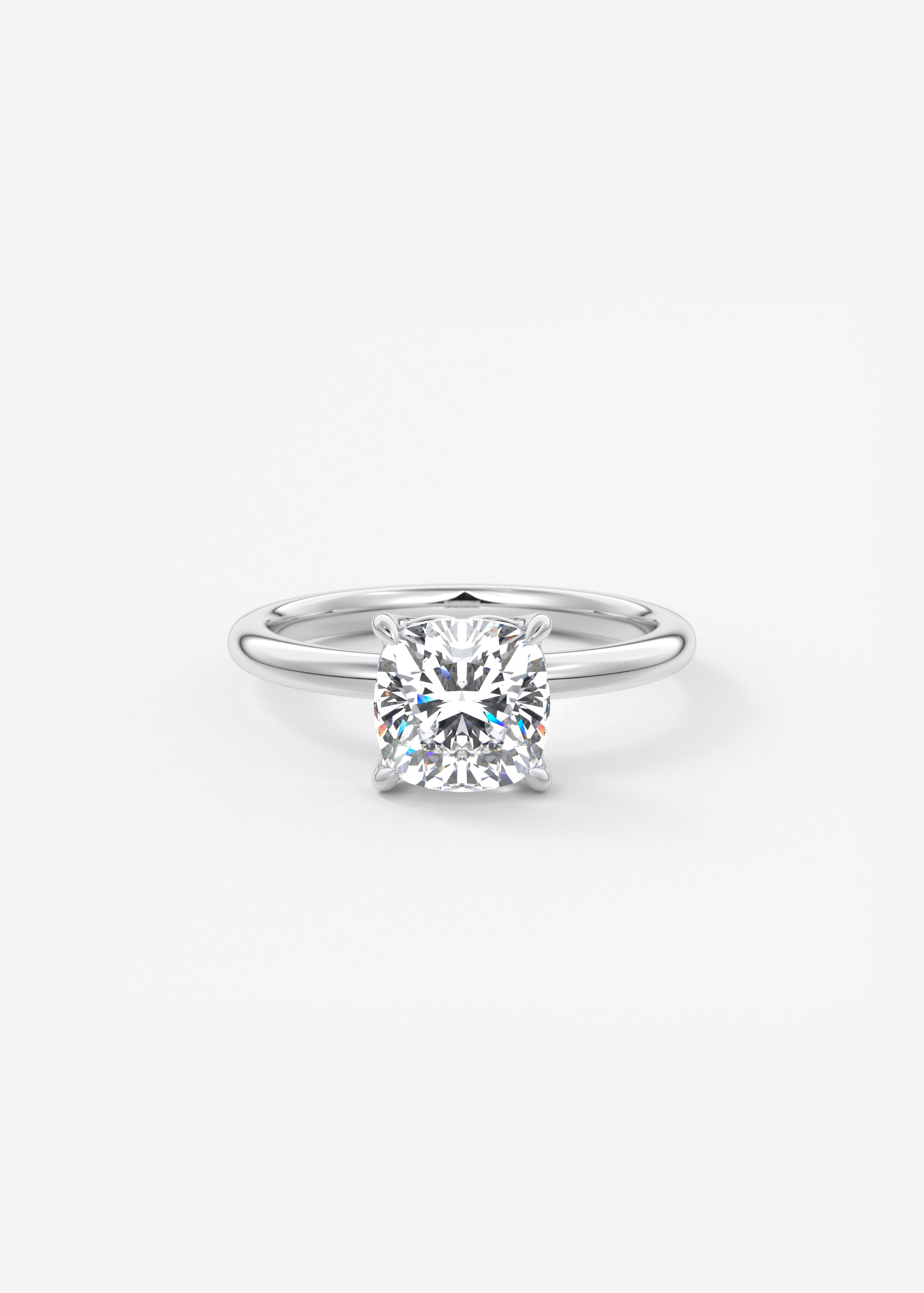 Cushion Solitaire Lab Grown Diamond Engagement Ring