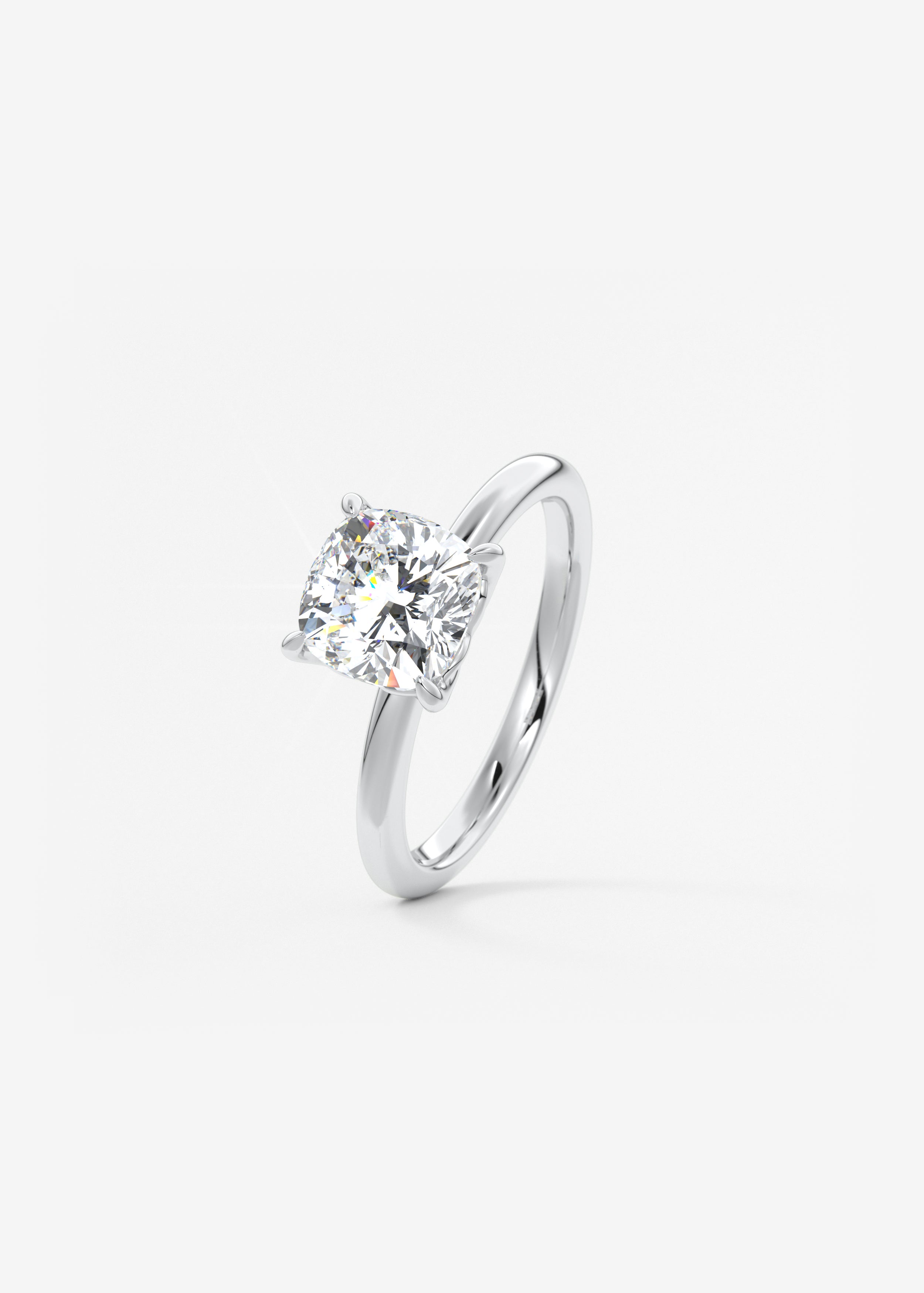 Cushion Solitaire Lab Grown Diamond Engagement Ring