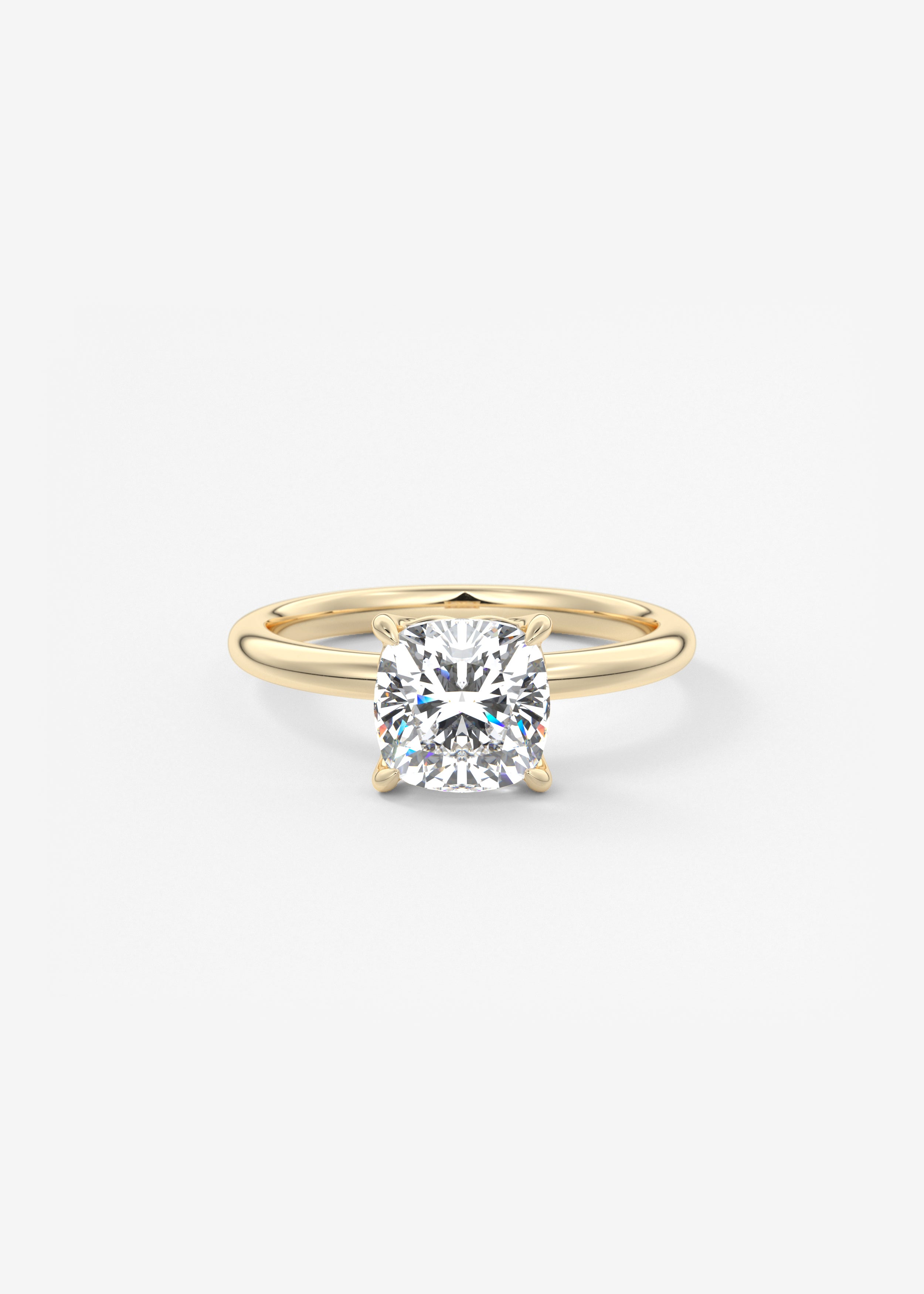 Cushion Solitaire Lab Grown Diamond Engagement Ring
