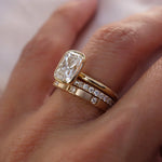 Stunning 0.2 TCW Round Moissanite Stones Dainty Wedding Bands 4