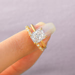 Stunning 0.2 TCW Round Moissanite Stones Scalloped Eternity Wedding Bands 8
