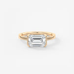 Emerald East West Half Bezel Lab Grown Diamond Engagement Ring