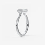 Emerald East West Half Bezel Lab Grown Diamond Engagement Ring