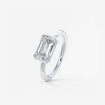 Emerald East West Half Bezel Lab Grown Diamond Engagement Ring