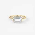 Emerald East West Half Bezel Lab Grown Diamond Engagement Ring