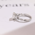 Stunning 1.0 - 2.0 CT Asscher Moissanite Engagement Ring With Twisted Pave Design 10