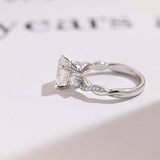 Stunning 1.0 - 2.0 CT Asscher Moissanite Engagement Ring With Twisted Pave Design 10