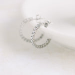 1.0 TCW Round Shape Moissanite Hoops Earrings in Gold 1