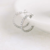 1.0 TCW Round Shape Moissanite Hoops Earrings in Gold 1