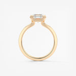 Asscher East West Half Bezel Lab Grown Diamond Engagement Ring