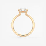 Asscher East West Half Bezel Lab Grown Diamond Engagement Ring