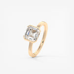 Asscher East West Half Bezel Lab Grown Diamond Engagement Ring