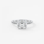 Asscher East West Half Bezel Lab Grown Diamond Engagement Ring