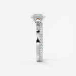 Asscher East West Half Bezel Lab Grown Diamond Engagement Ring